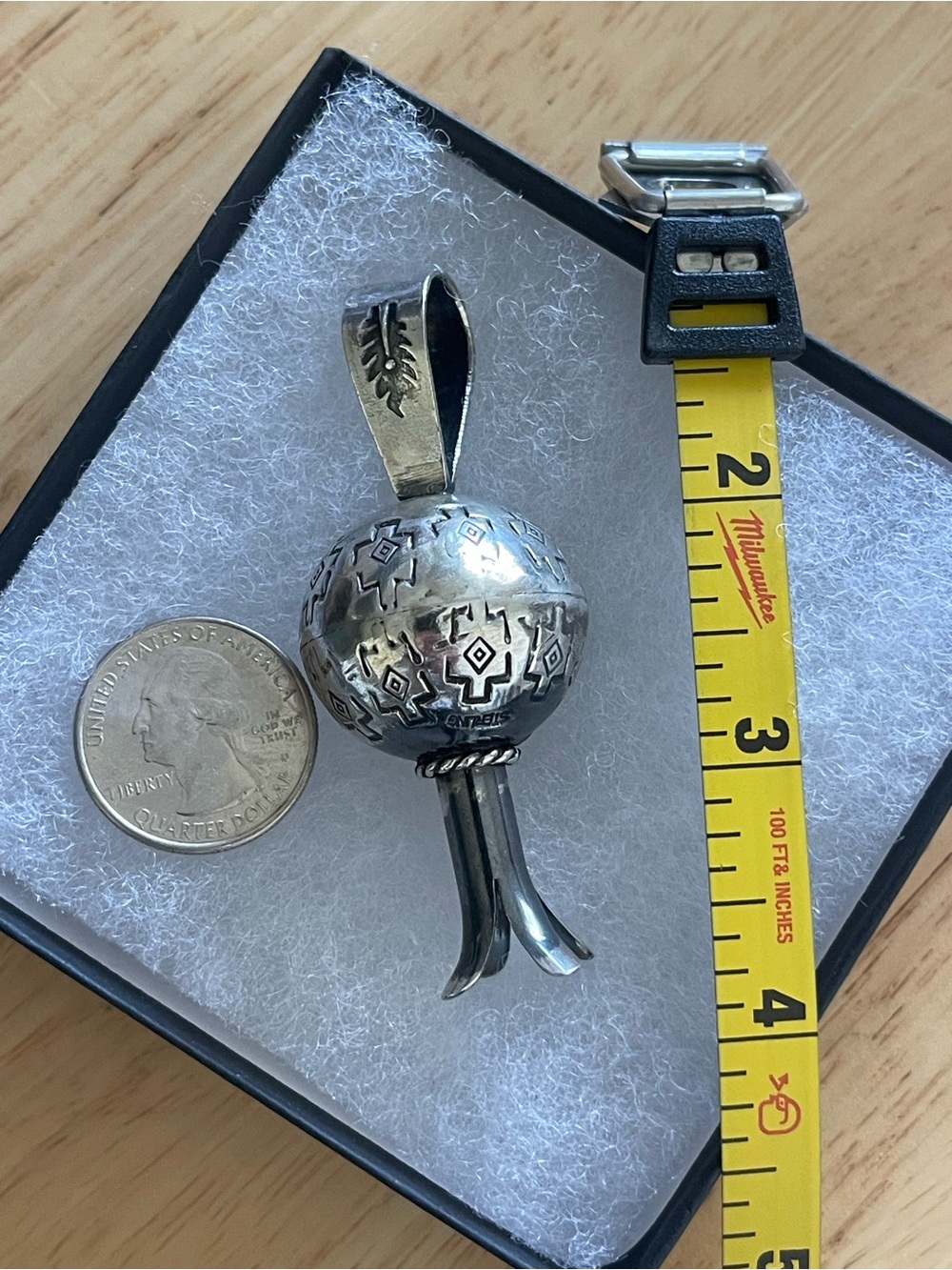 Sterling Silver Southwestern Bell Blossom Pendant in Silver